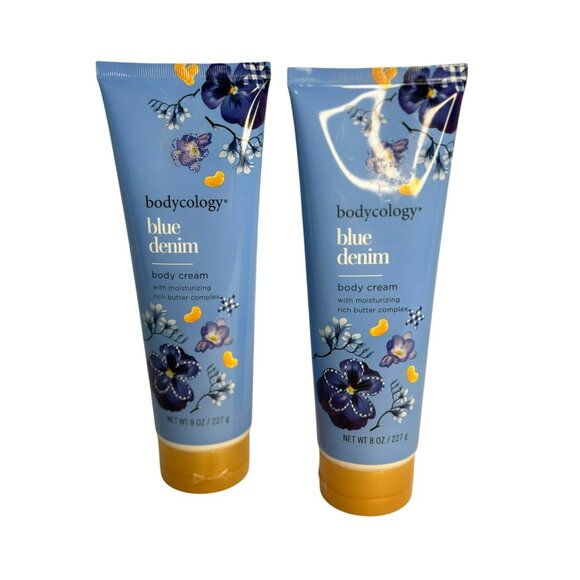 2-Pack Bodycology Blue Denim Body Cream | 8oz Moisturizing Butter Complex - Picture 1 of 3
